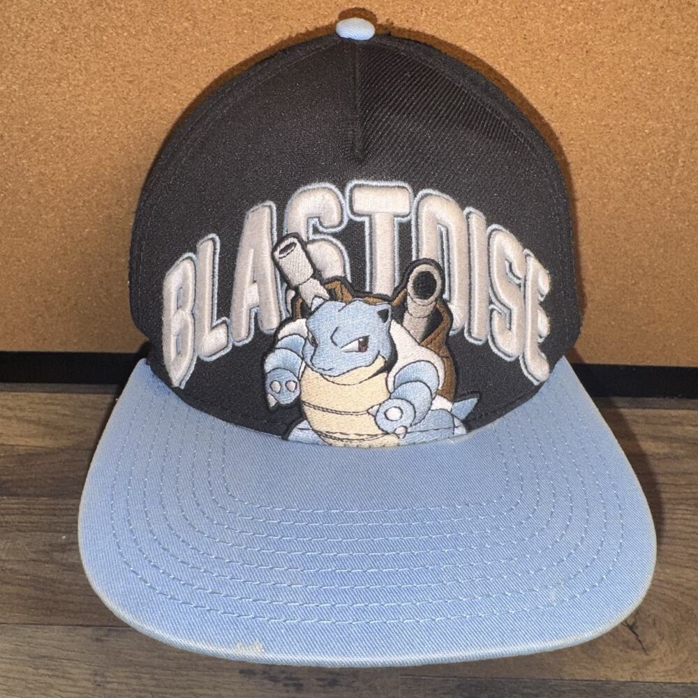 Blastoise SnapBack Hat Pokémon BioWorld 2015 Black Blue One Size Adjustable
